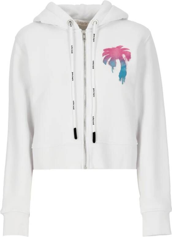 Palm Angels Sweater met rits Wit Dames