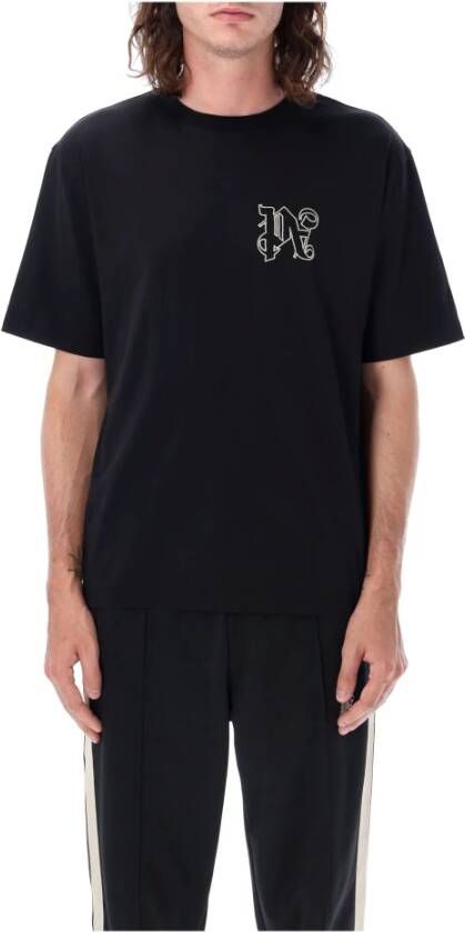Palm Angels Zwart PA Monogram T-Shirt Herenkleding Zwart Heren