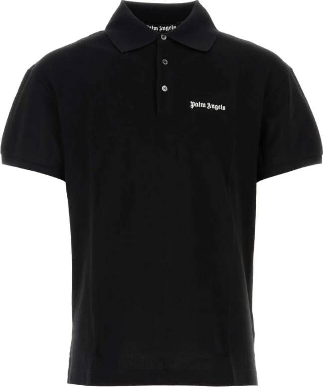 Palm Angels Zwart Piquet Polo Shirt Zwart Heren