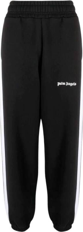 Palm Angels Zwarte joggingbroek met elastische tailleband en logo-detail Zwart Dames
