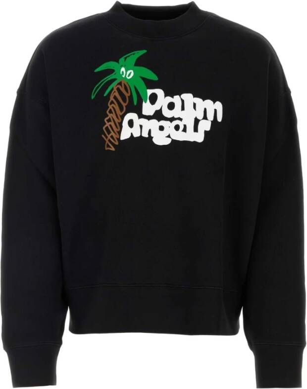 Palm Angels Zwarte katoenen sweatshirt Stijlvol en comfortabel Black Heren