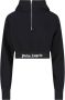 Palm Angels Zwarte Sweaters met Zilveren Rits en Capuchon Black Dames - Thumbnail 3