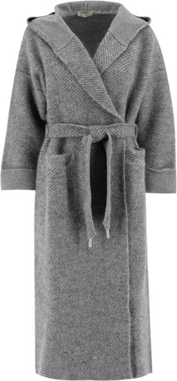 Panicale Belted Coats Blauw Dames