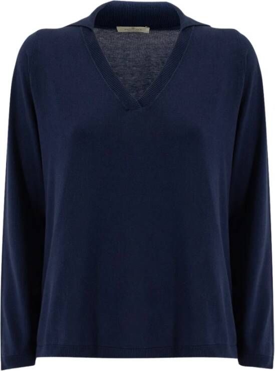 Panicale V-neck Knitwear Blauw Dames
