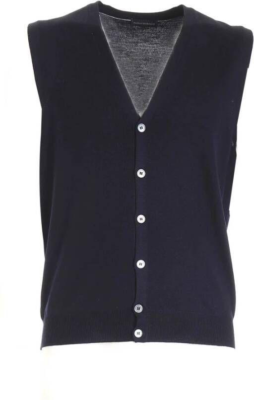 Paolo Fiorillo Capri Mouwloos gebreide kleding Blauw Heren