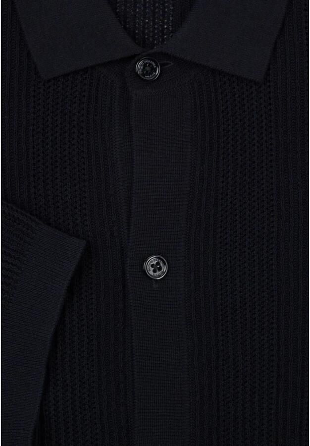 Paolo Pecora Zwarte korte mouw gebreide shirt Black Heren - Foto 4