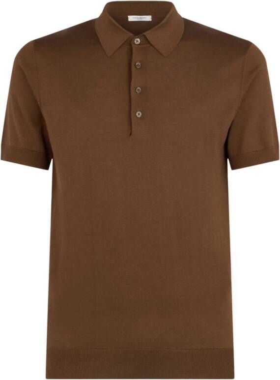 Paolo Pecora Polo Shirt Brown Heren