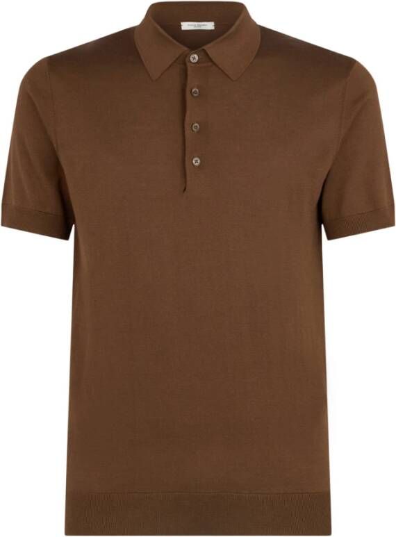 Paolo Pecora Polo Shirt Brown Heren