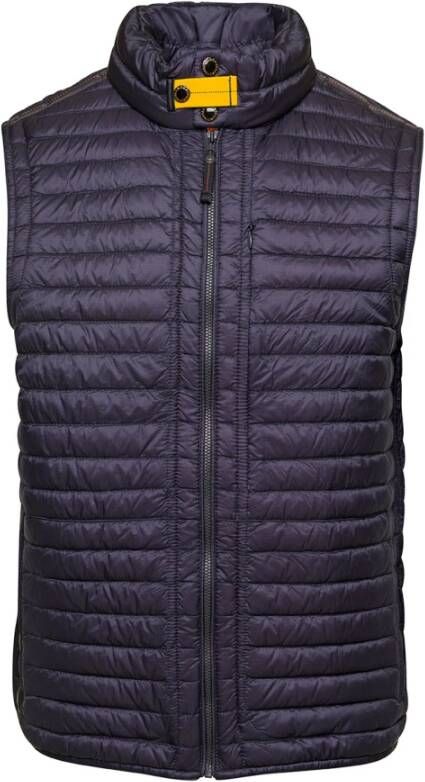 Parajumpers Blauwe Gewatteerde Vest met Hoge Kraag Blauw Heren