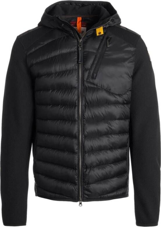 Parajumpers Zwarte hybride jas met fleece en donsvulling Black Heren