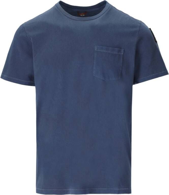 Parajumpers Essentiële Katoenen T-Shirt met Zakje Blauw Dames