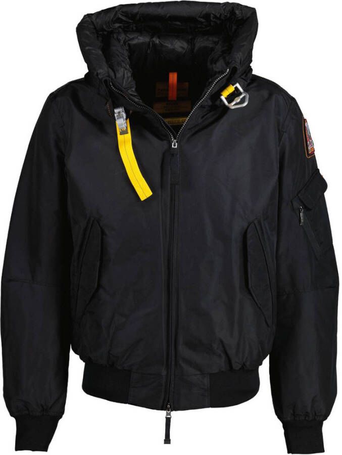 Parajumpers Zwarte Logo-Patch Gewatteerde Jas Black Heren