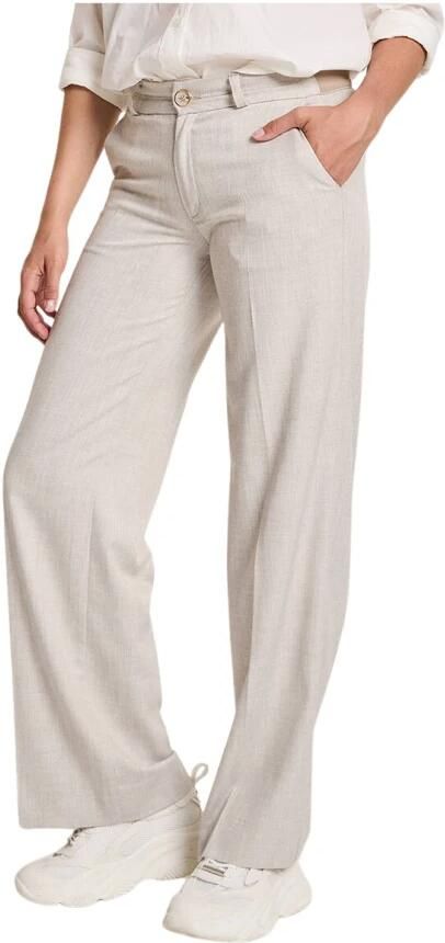 Para Mi wide leg high waist casual broek lichtgrijs - Foto 3