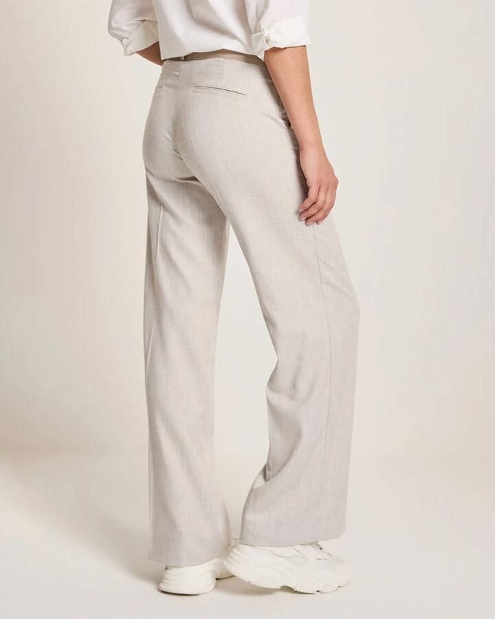 Para Mi wide leg high waist casual broek lichtgrijs - Foto 5