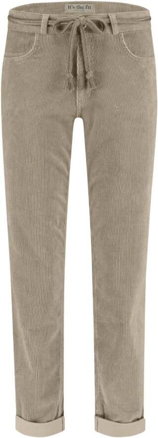 Para Mi corduroy high waist loose fit broek Bobby beige