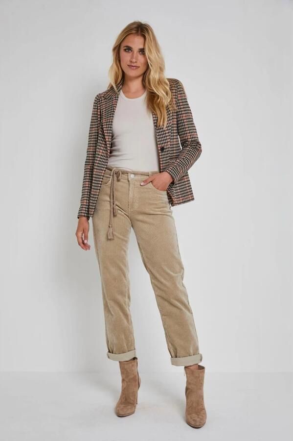 Para Mi corduroy high waist loose fit broek Bobby beige - Foto 2