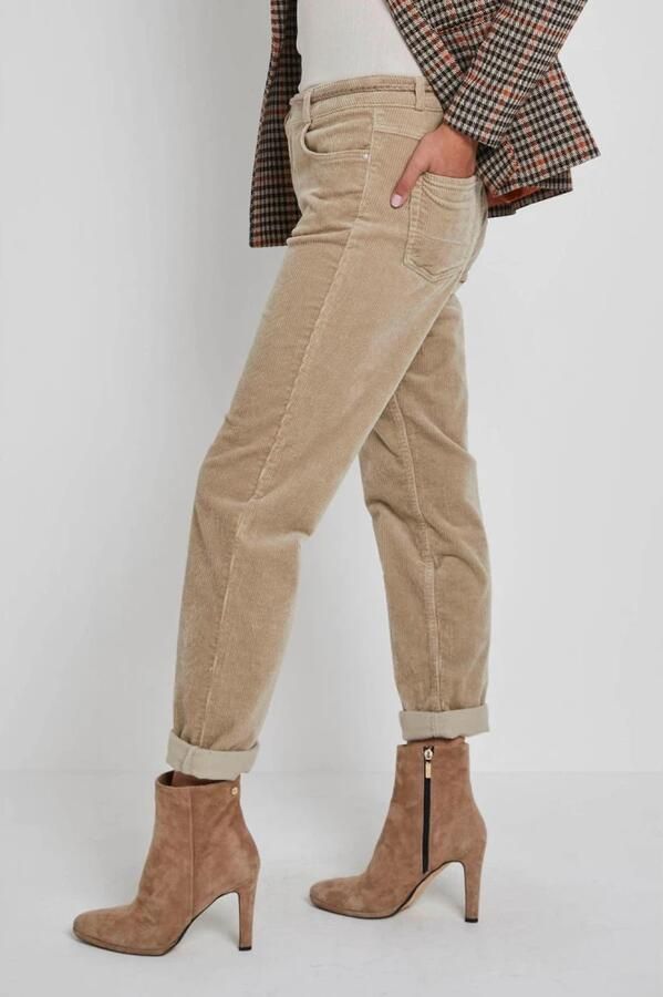 Para Mi corduroy high waist loose fit broek Bobby beige - Foto 3