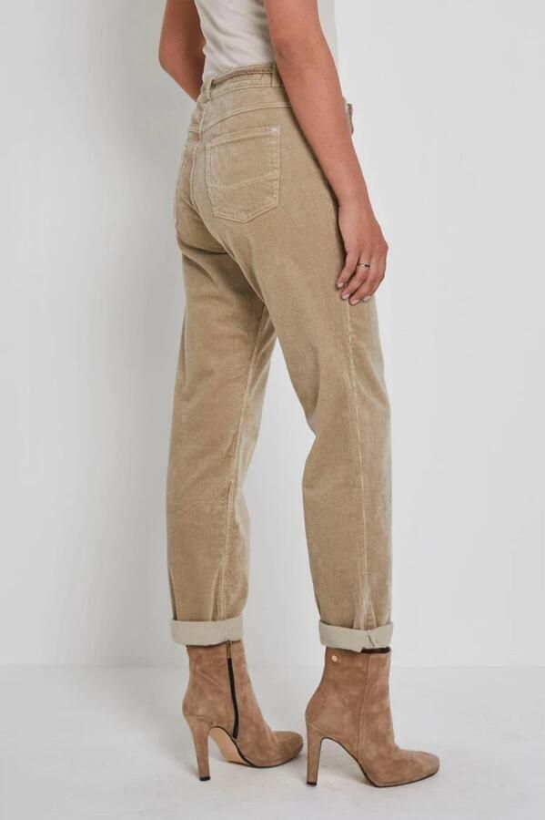 Para Mi corduroy high waist loose fit broek Bobby beige - Foto 4