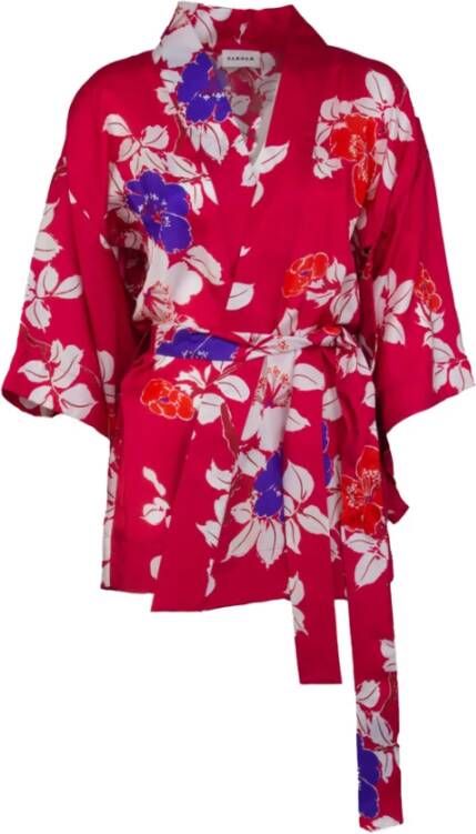 P.a.r.o.s.h. Bloemenprint Zijden Kimono Multicolor Dames