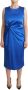 P.a.r.o.s.h. Blue Acetate Sleeveless Pleated Midi Sheath Dress Blauw Dames - Thumbnail 1