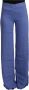 P.a.r.o.s.h. Blue High Waist Viscose Straight Wide Leg Pants Blauw Dames - Thumbnail 1