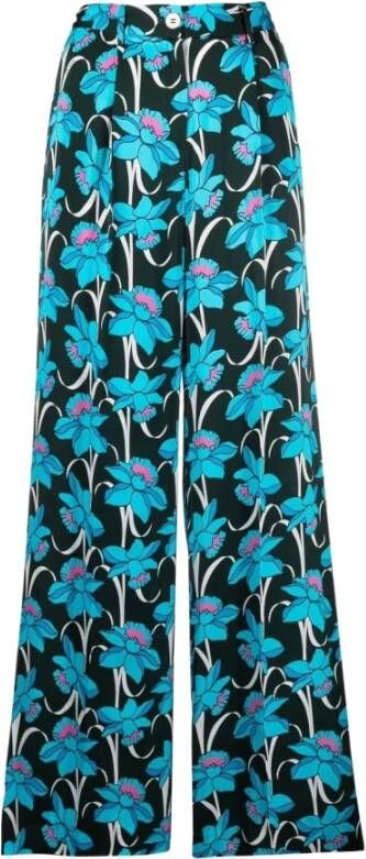 P.a.r.o.s.h. Broek zijn flora Blauw Dames
