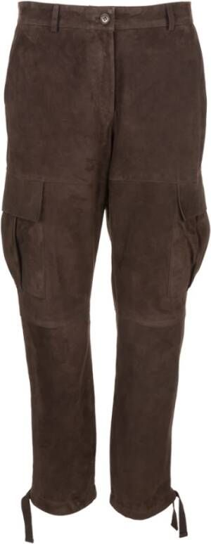 P.a.r.o.s.h. Leather Trousers Bruin Dames