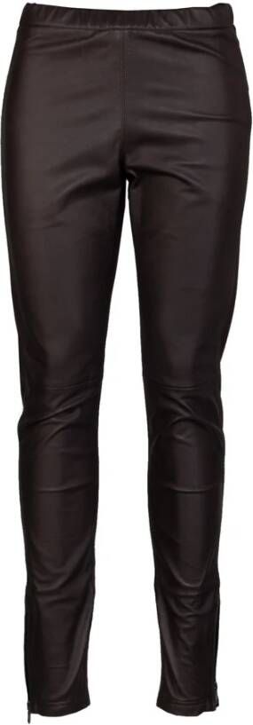 P.a.r.o.s.h. Leather Trousers Bruin Dames
