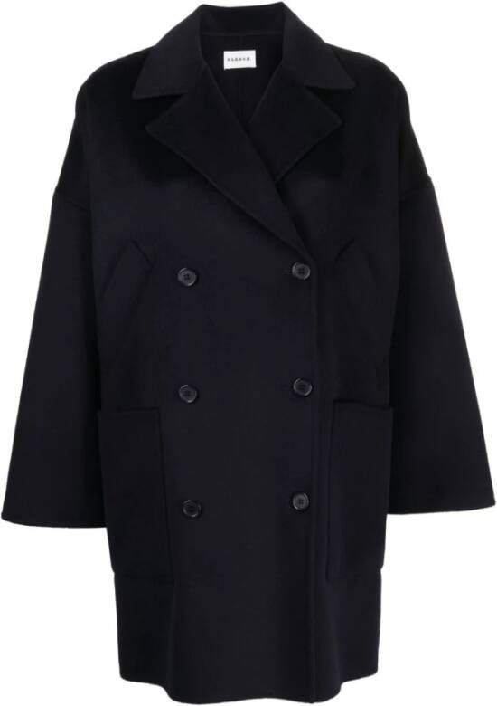 P.a.r.o.s.h. Marineblauwe Kasjmier Dubbelrijige Jas Blauw Dames
