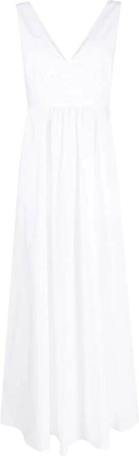 P.a.r.o.s.h. Elegante Maxi Jurk Bianco Stijl White Dames