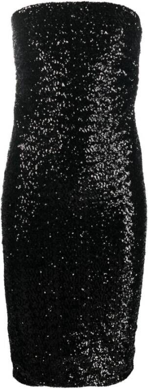 P.a.r.o.s.h. Pailletten off-shoulder jurk Zwart Dames