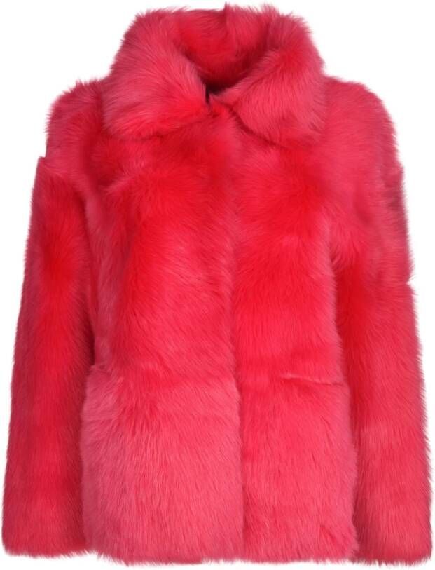 P.a.r.o.s.h. Fuchsia Faux Fur Shearling Jacket Pink Dames