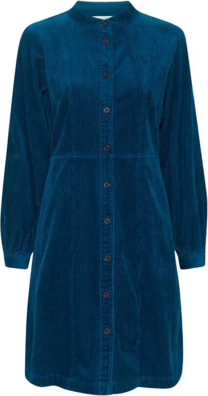 Part Two Blauwe Opal Lange Mouw Jurk Blauw Dames