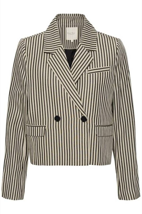 Part Two Gestreepte Blazer met Klassieke Kraag en Klepzakken Meerkleurig Dames