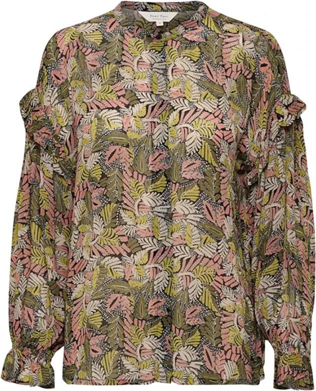 Part Two Blouse met Crabapple Leaf Print Groen Dames