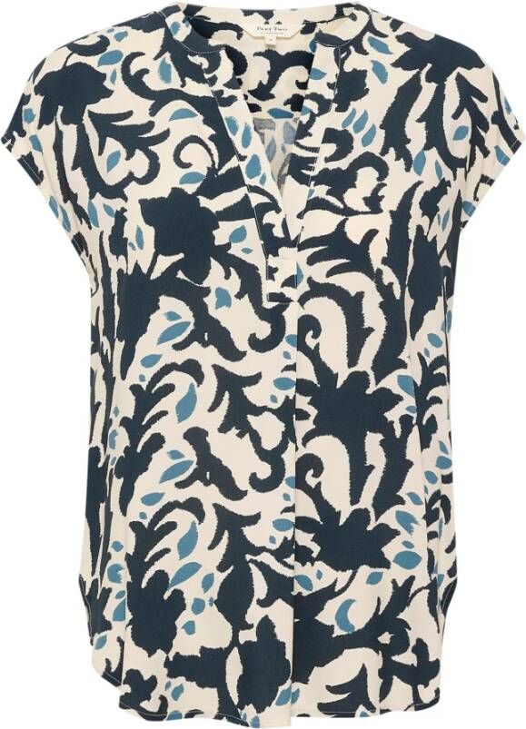Part Two Midnight Navy Ornament Blouse Blue Dames