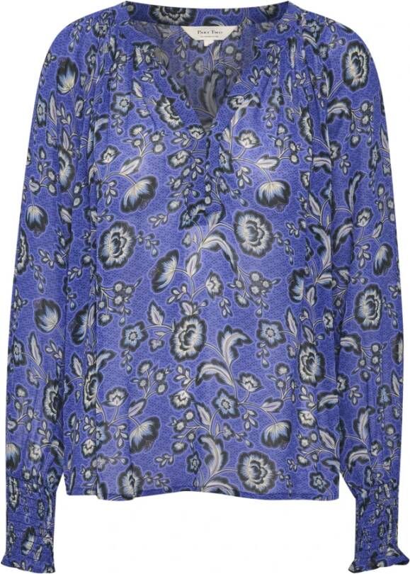 Part Two Elegante Blouse met Bloemenprint Blauw Dames