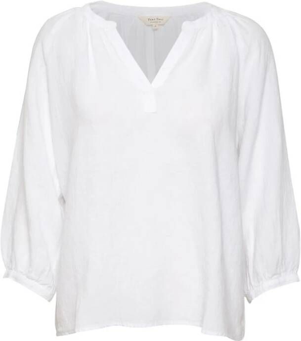 Part Two Linnen V-Hals Blouse White Dames