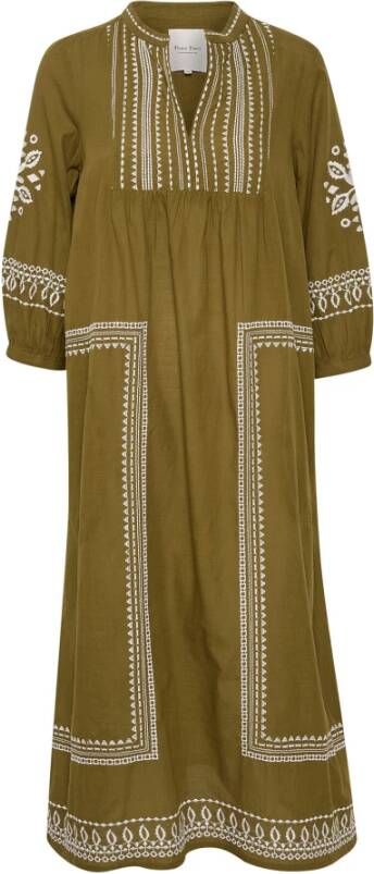 Part Two Capers Geborduurde Maxi Jurk Brown Dames