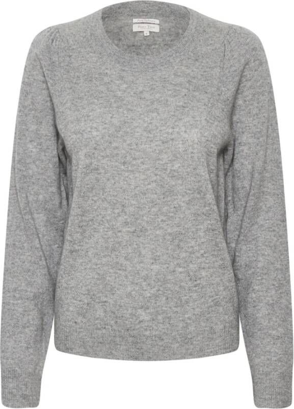 Part Two Ronde Hals Gebreide Trui Evina Sweater Grijs Dames