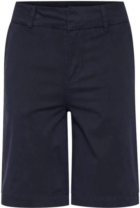 Part Two Casual Katoenmix Shorts Blauw Dames