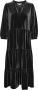 Part Two Dagelijkse Velvet Midi Jurk Zwart Dames - Thumbnail 1