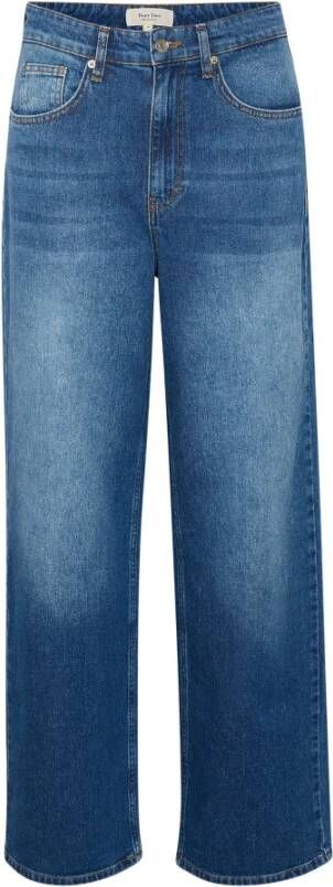 Part Two Donkere Vintage Denim Straight Jeans Blauw Dames