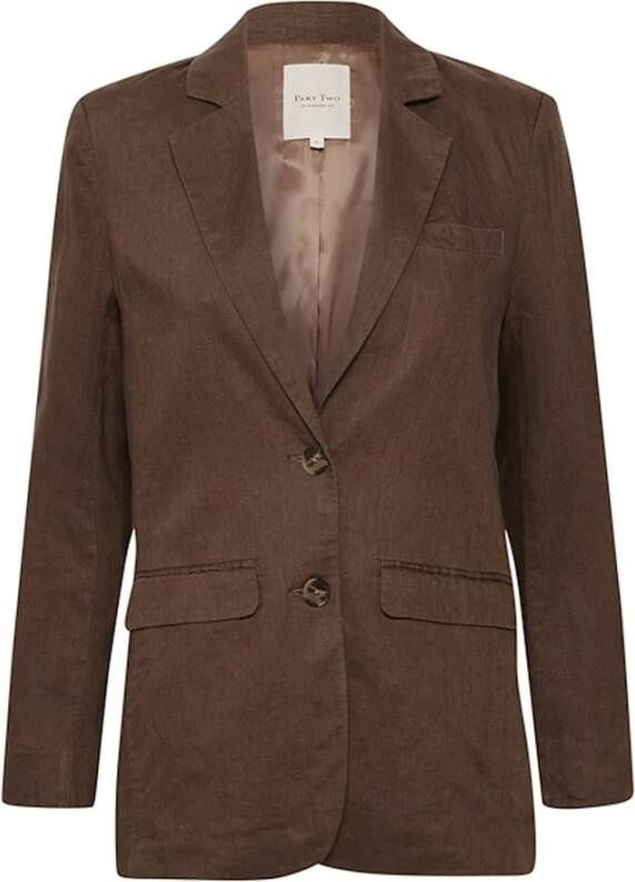 Part Two Elegante en Comfortabele Blazer Jas Bruin Dames