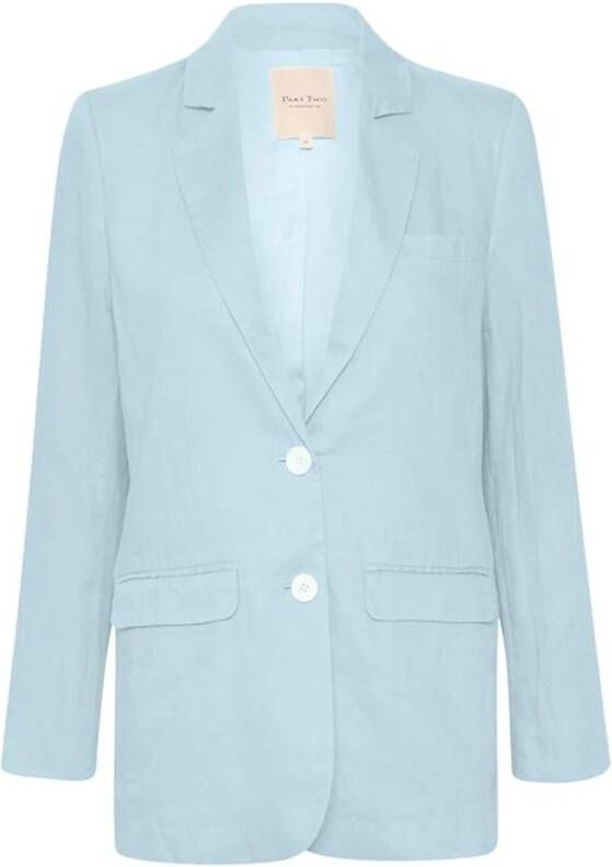 Part Two Elegante Linnen Blazer Blauw Dames