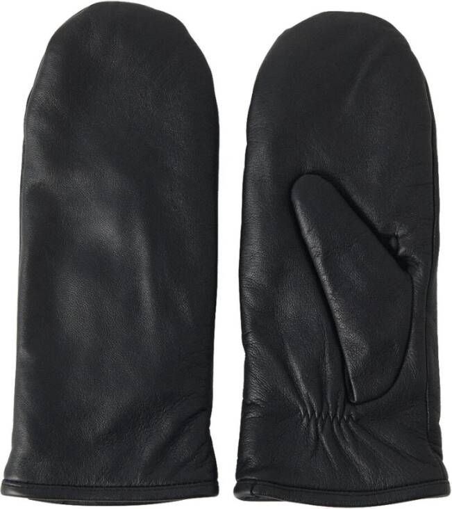 Part Two Fiori Leren Handschoenen Zwart Dames