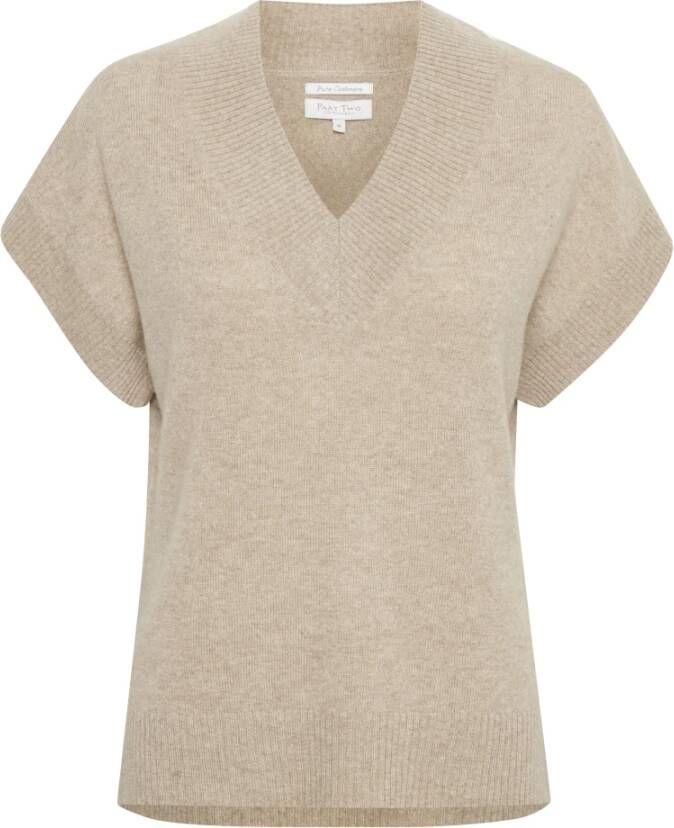 Part Two Gebreide kleding met V-hals Beige Dames