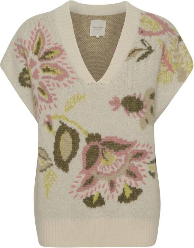 Part Two Gebreide kleding met V-hals Beige Dames