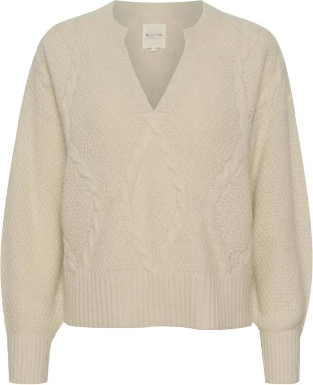 Part Two Gebreide kleding met V-hals Beige Dames
