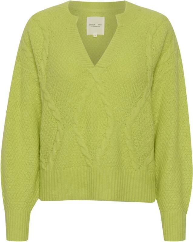 Part Two Gebreide kleding met V-hals Groen Dames